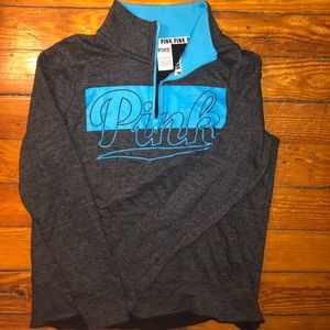 Victoria’s Secret PINK Grey/Blue Half-Zip